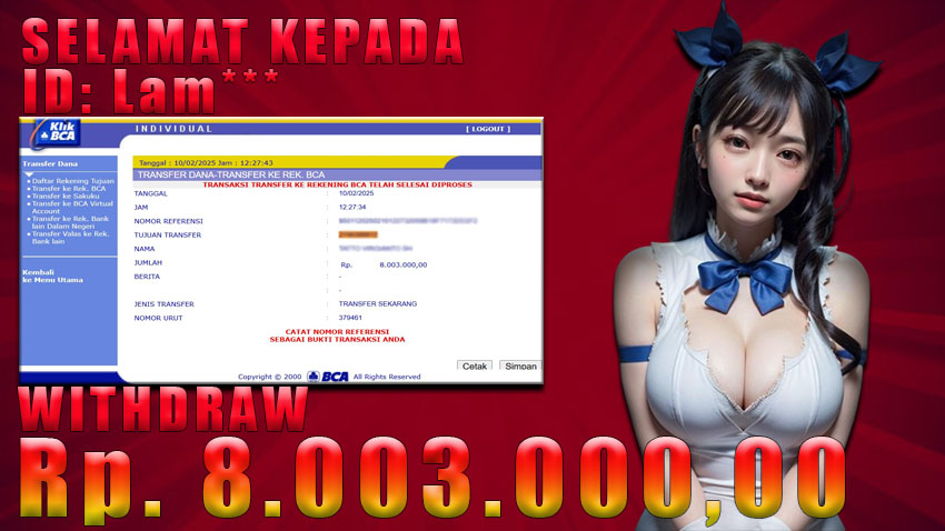 WARUNGGOL MAXWIN WILD WEST Rp. 8.003.000,00 ( LUNAS )