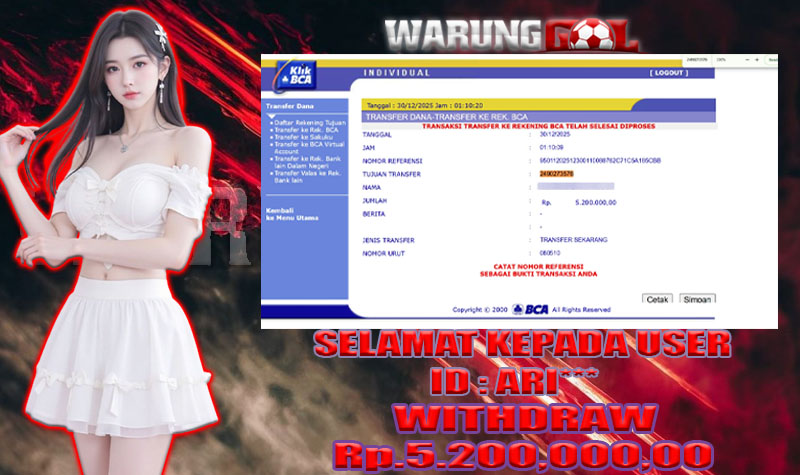 WARUNGGOL MAXWIN WILD BANDITO Rp.5.200.000,00 (LUNAS)